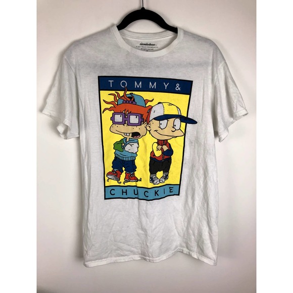 NICKELODEON Rugrats Tommy & Chuckie Short Sleeve Graphic T-Shirt White Size M - Picture 3 of 6